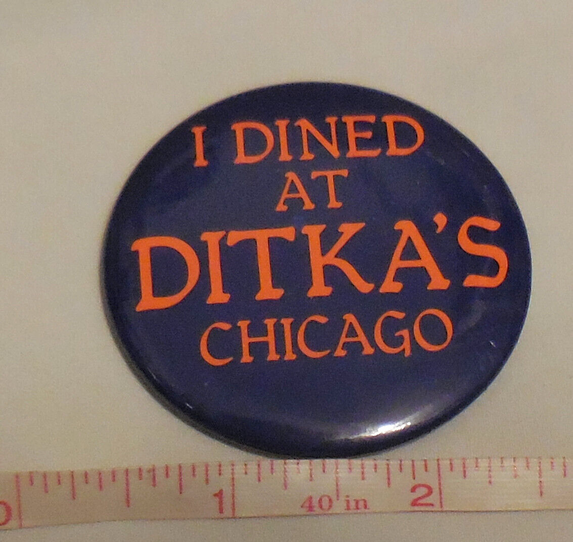 1  I Dined At Ditka\'s Chicago Lapel Button Pin Illinois VTG,Bears NFL football