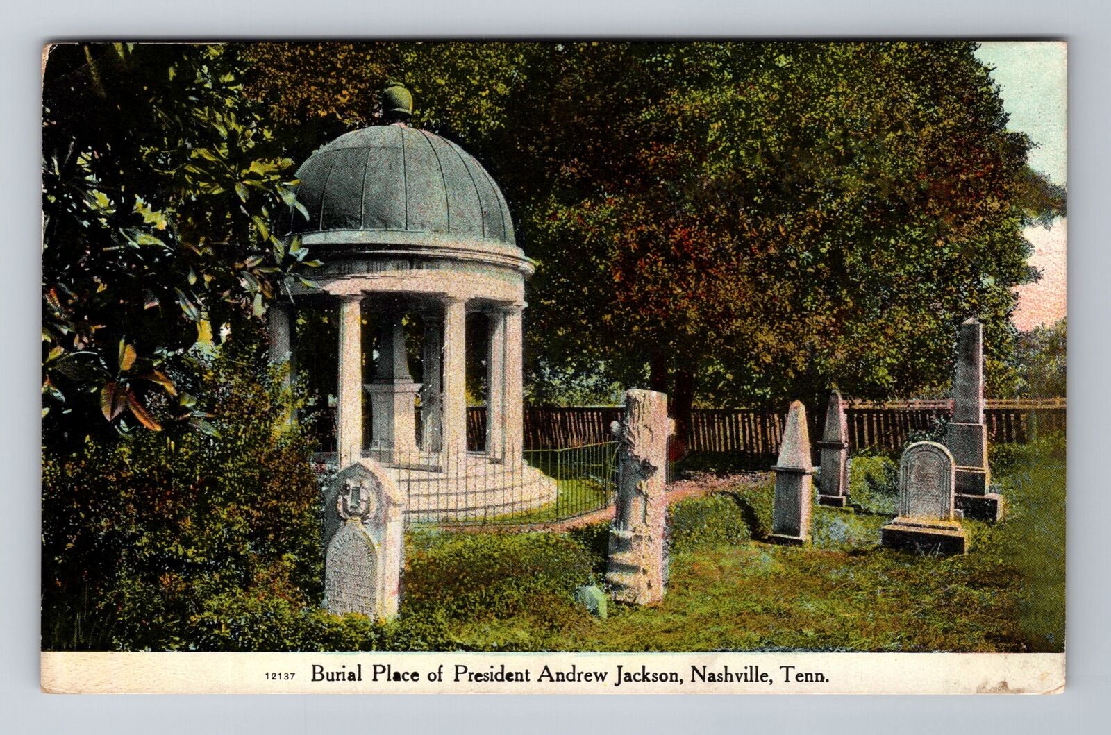 Nashville TN-Tennessee, Burial Place Pres Andrew Jackson Vintage c1909 Postcard
