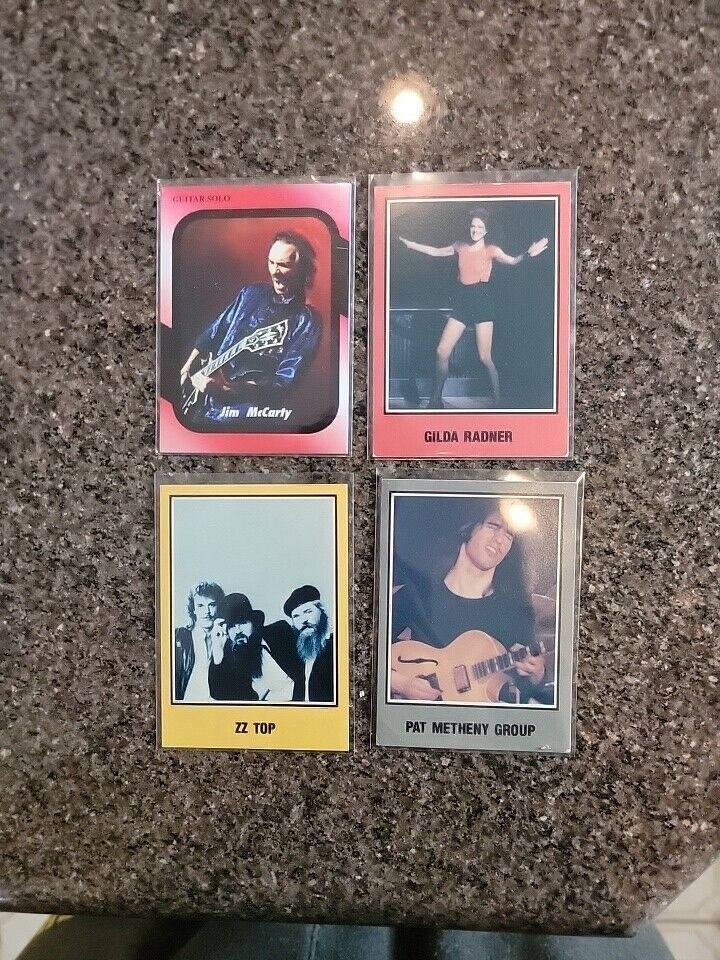 Rock N Roll Trading card Lot (4): ZZTop, Pat Metheny, Gilda Radner, Jim McCarthy