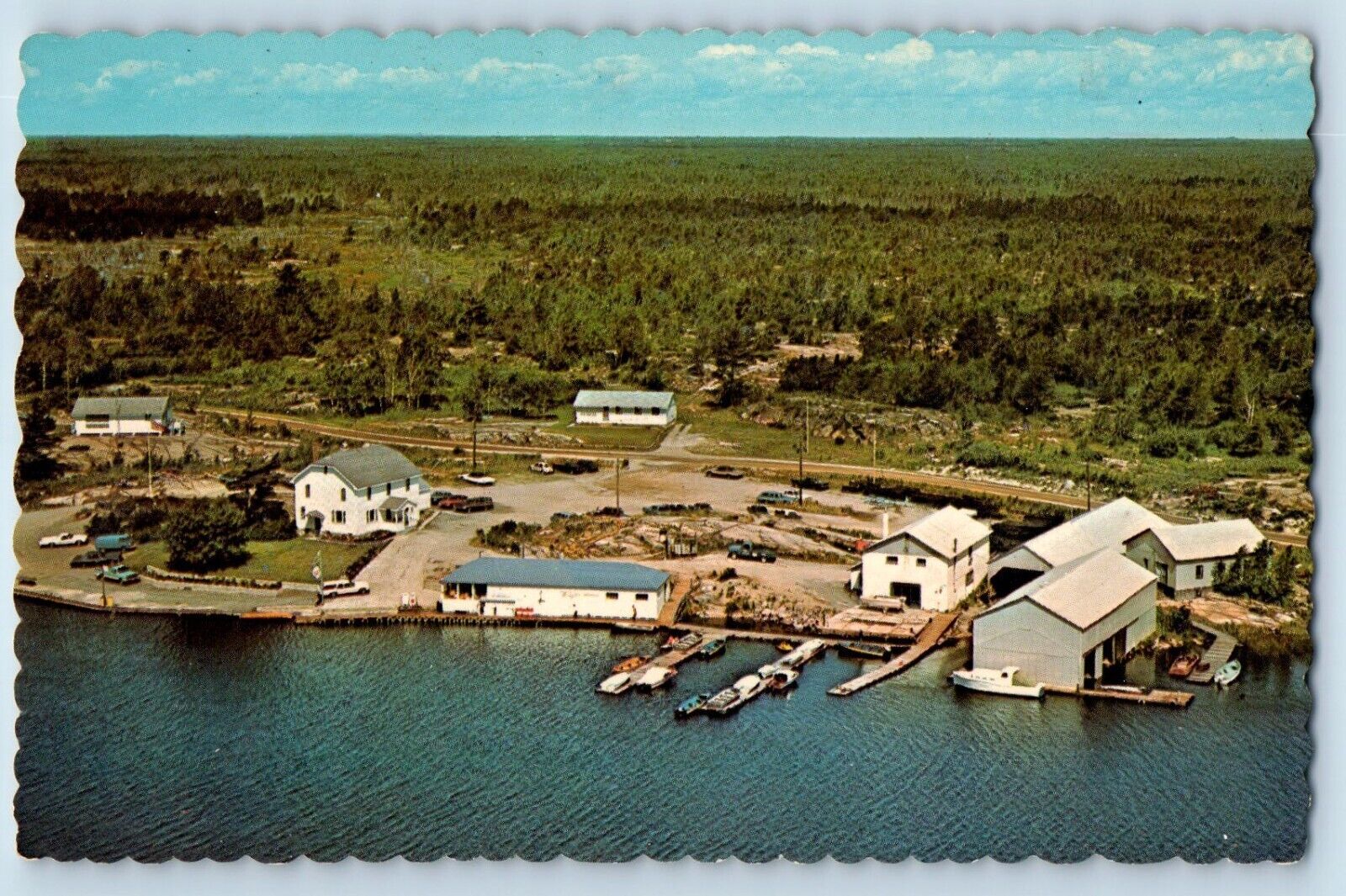 Britt Ontario Canada Postcard Wright\'s Esso Marine 1971 Posted Vintage