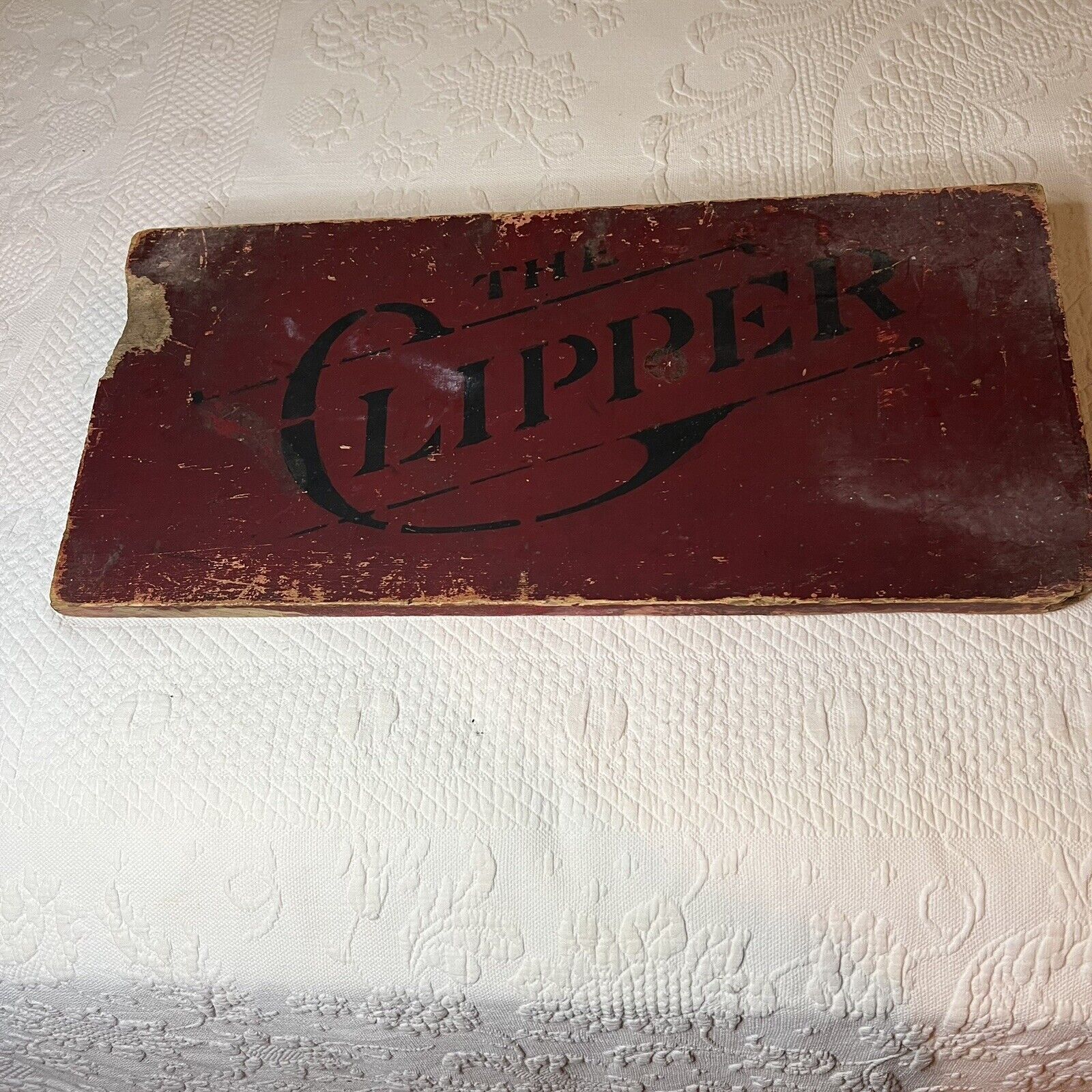 Vintage/Antique  Barbers Barber Shop Sign Wood Advertising “The Clipper”
