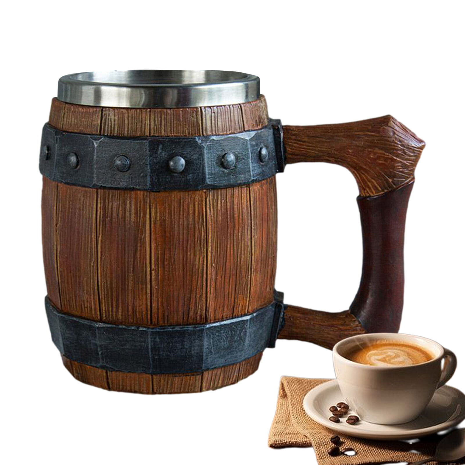 Beer Coffee Mug Whiskey Barrel Cup Handmade Antique Men\'s Barrel Beer Cup Gifts