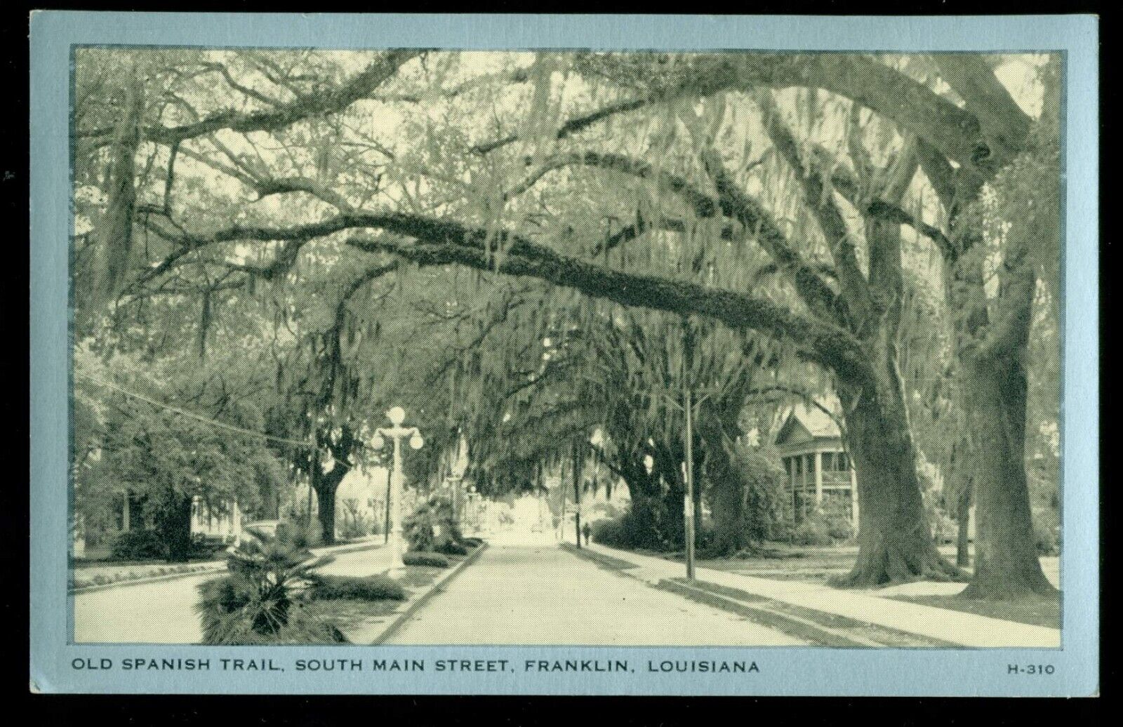 1940s Franklin Louisiana NICE unused postcard View of South Main street