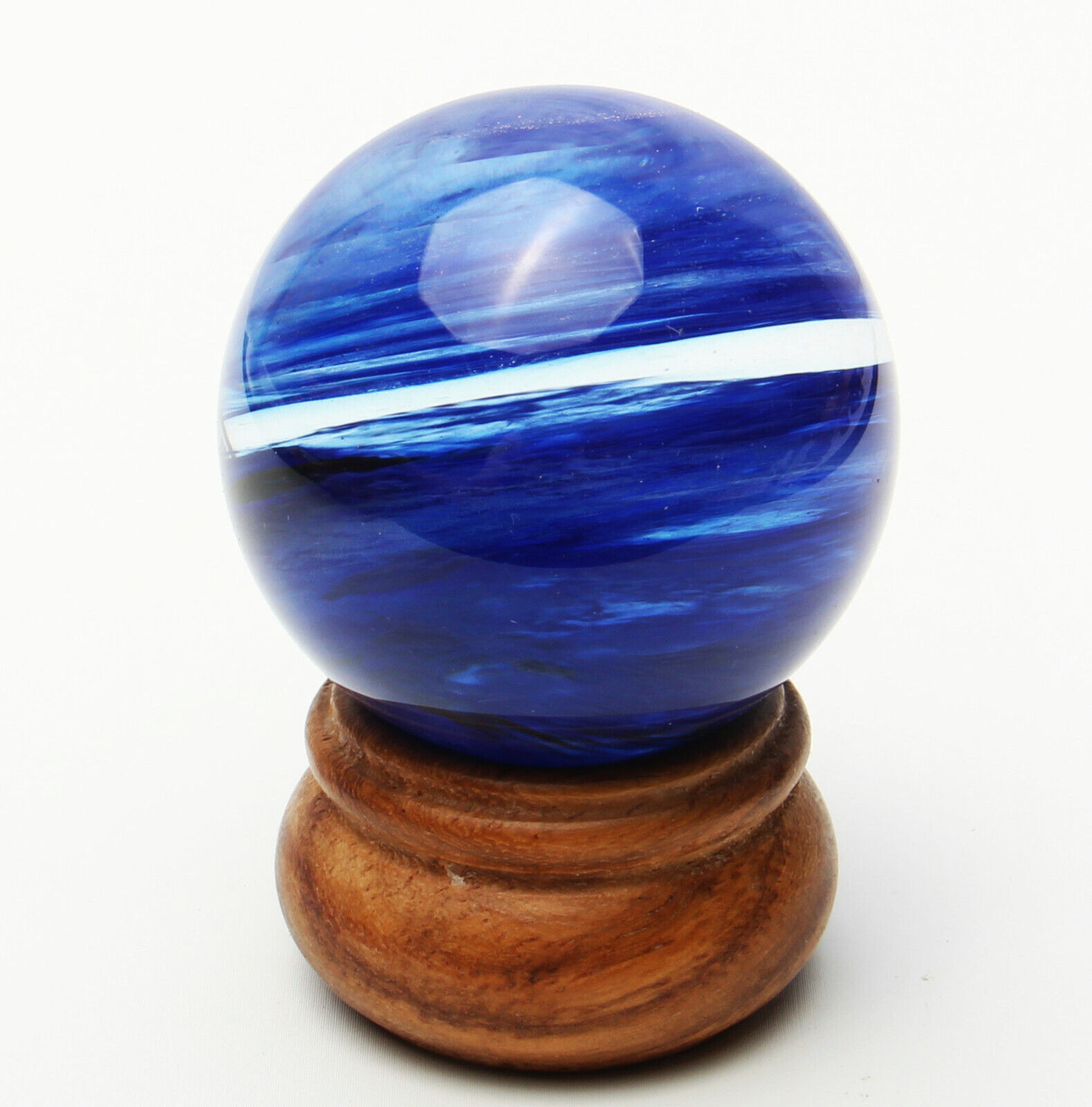 1pc blue Smelting stone sphere decoration Crystal Quartz Healing Decorate 45mm+