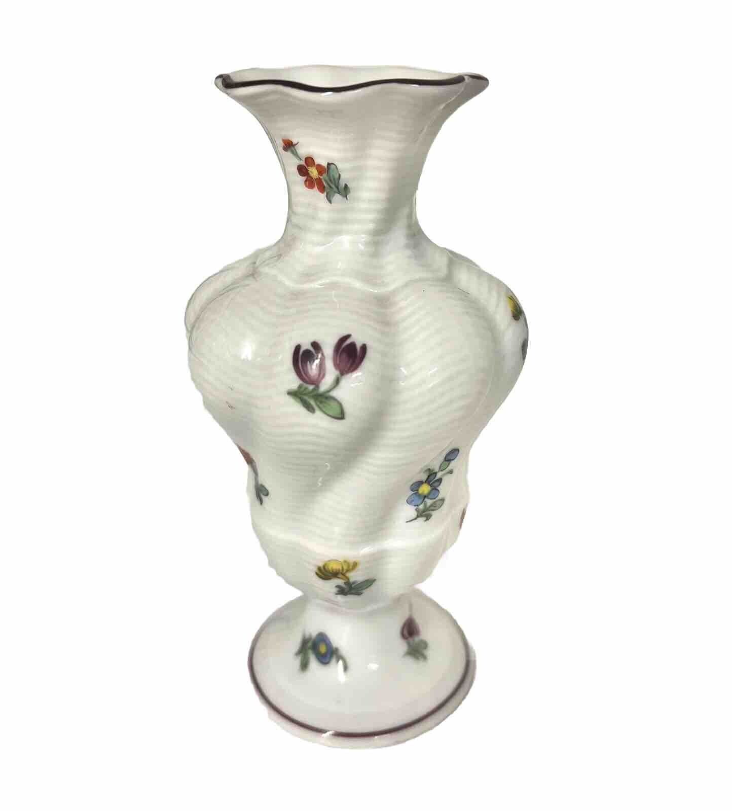 RARE 1900’s Nymphenburg Hand Painted Porcelain Bud Vase  4 1/2 x 2”