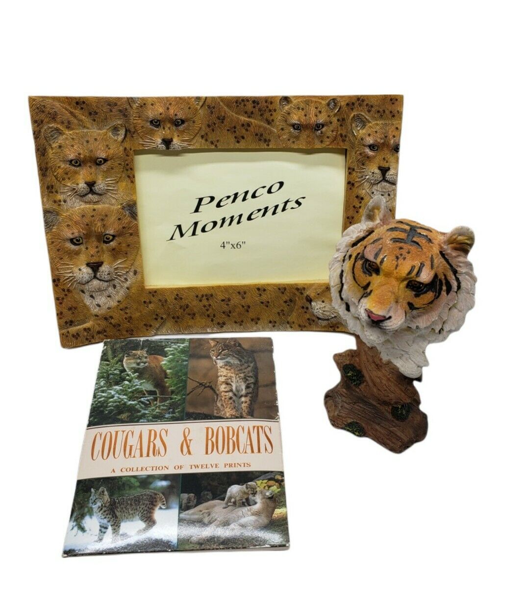 Tiger  Leopard Figurine, Picture Frame , Print Collection Lot