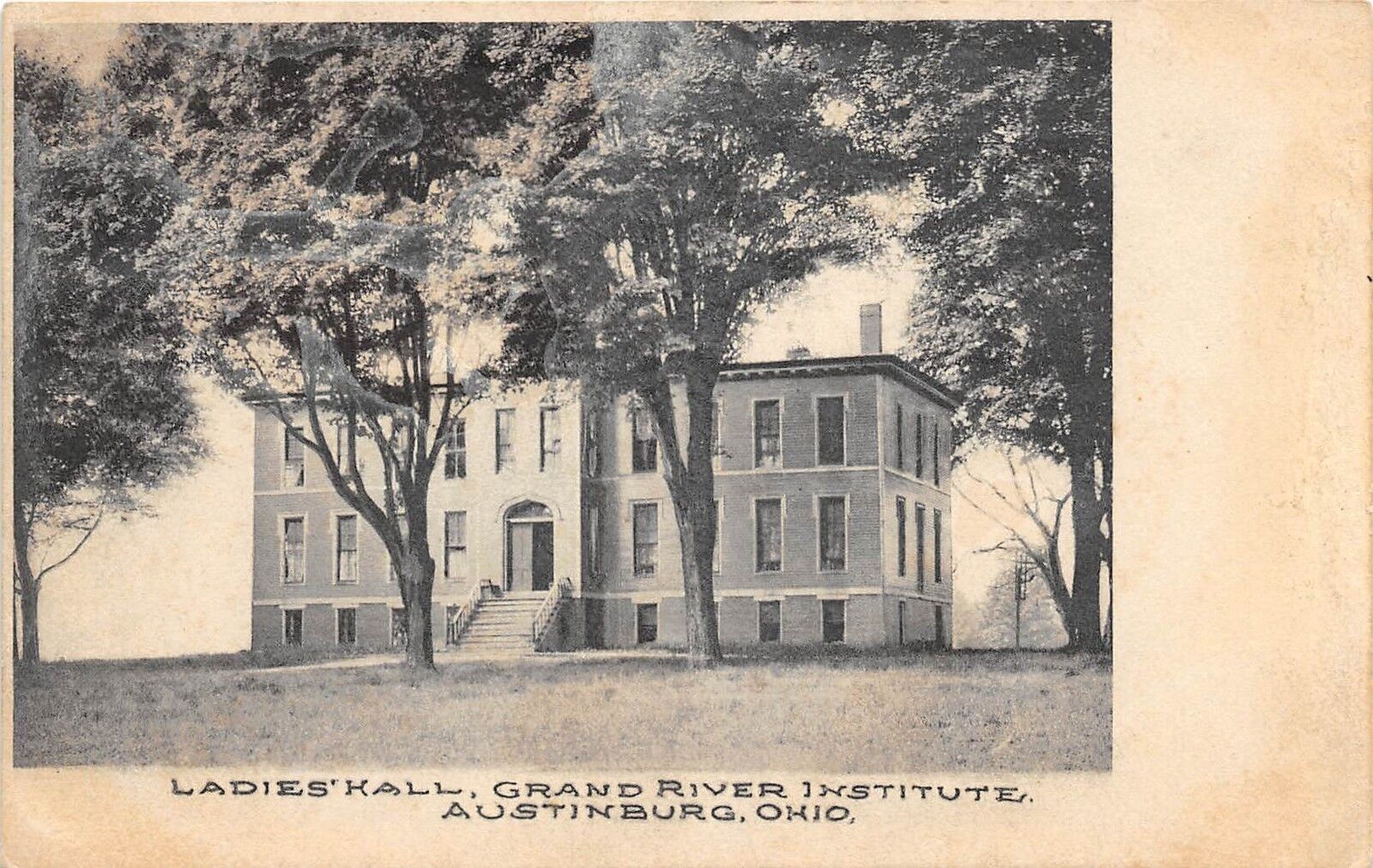 E41/ Austinburg Ohio Postcard c1910 Ladies Hall Grand River Institute