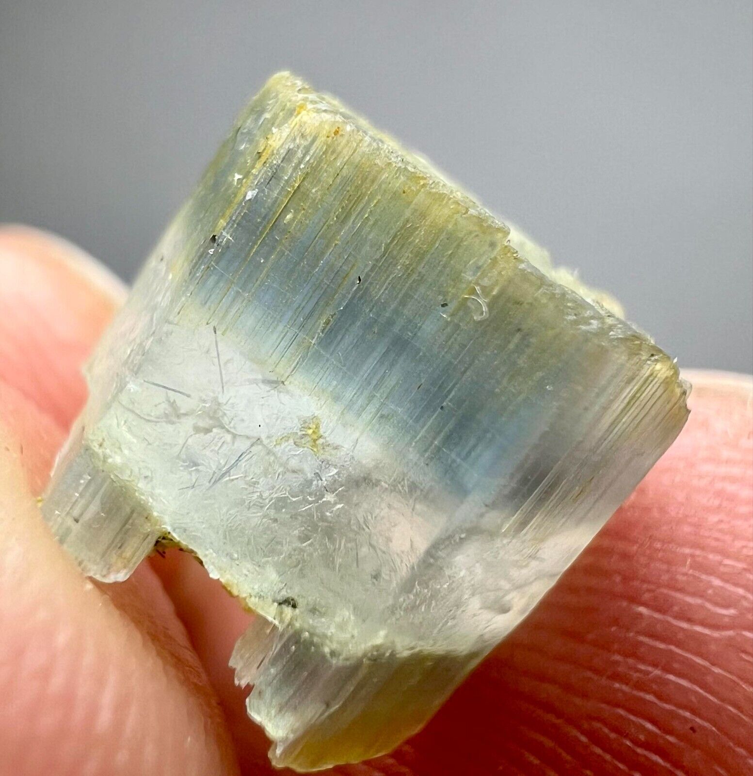 6 Carat Amazing Bi Color Vorobyevite Beryl Crystal From Badakhshan @AFG