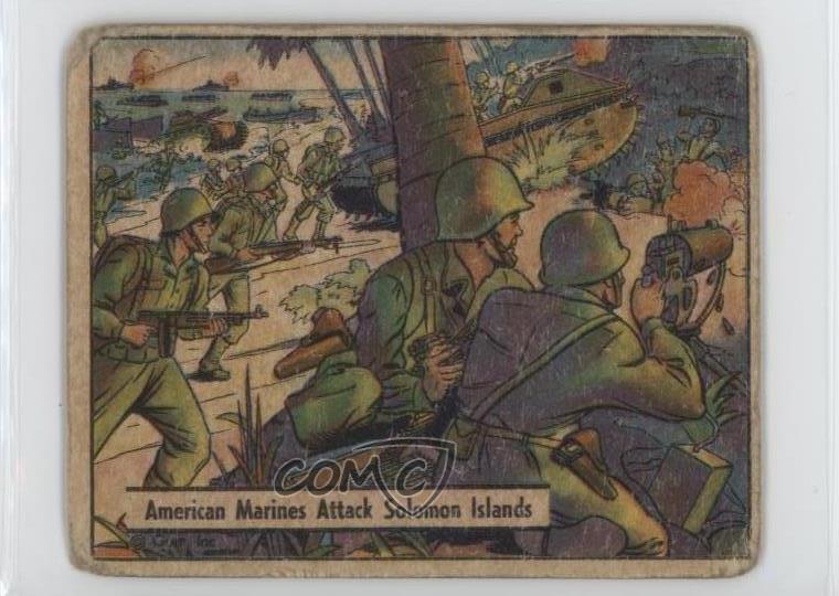 1941-42 Gum Inc War Gum R164 American Marines Attack Solomon Islands #91 6o3