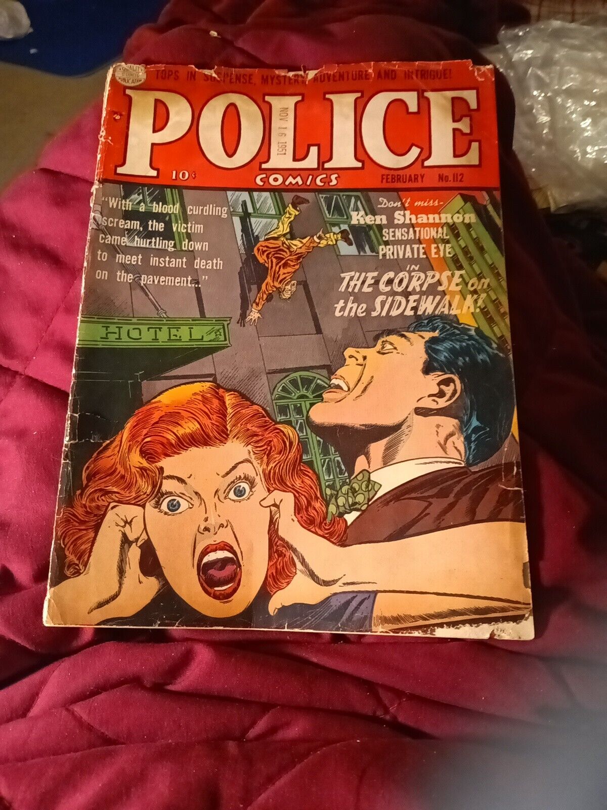Police Comics 112 Quality 1952 Golden Age Ken Shannon T-man Precode Horror Cover