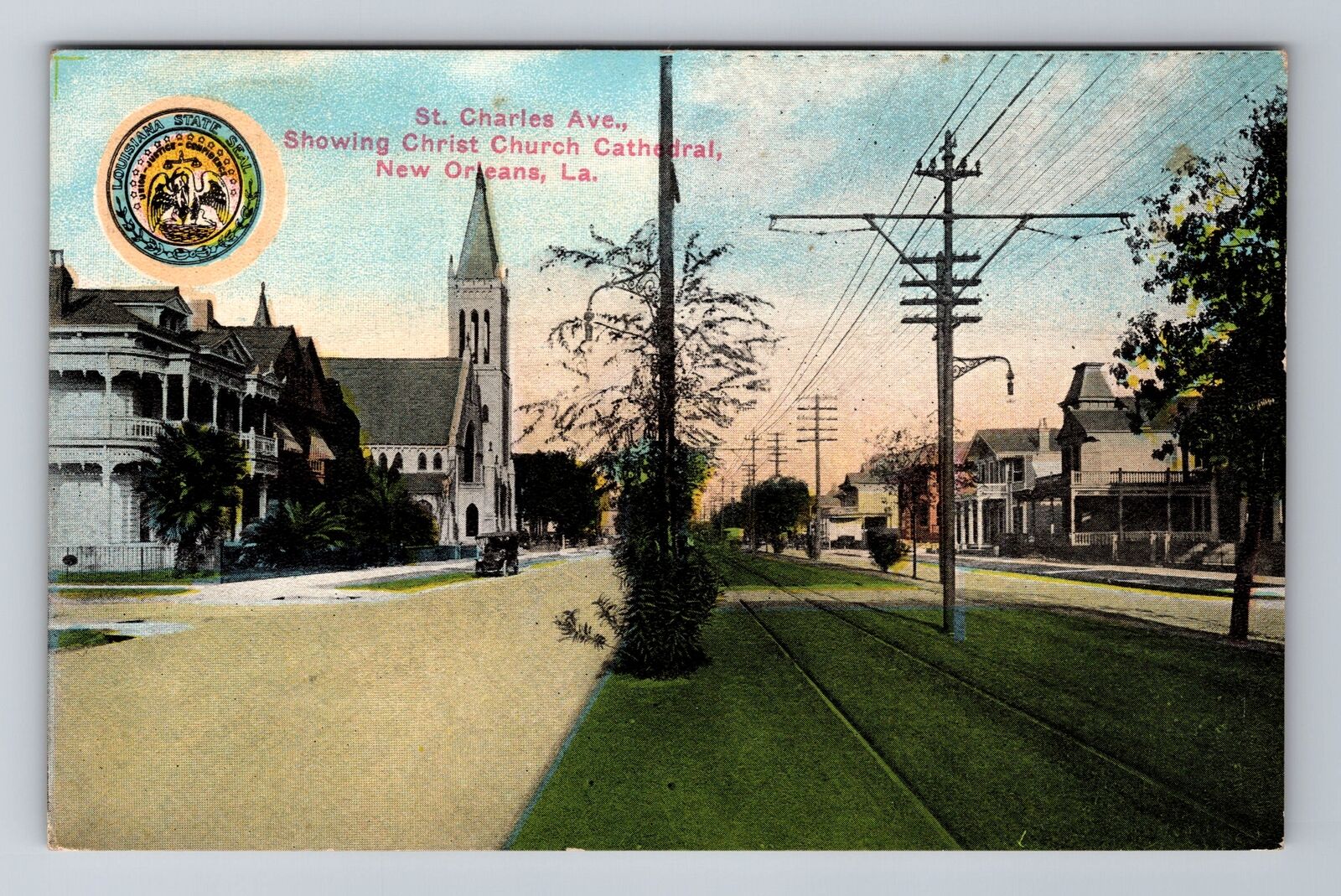 New Orleans LA-Louisiana, Christ Church Cathedral, Antique Vintage Postcard