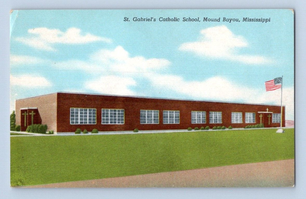 1940\'S. MOUND BAYOU, MISSISSIPPI. ST. GABRIEL\'S CATHOLIC SCHOOL. POSTCARD HH21