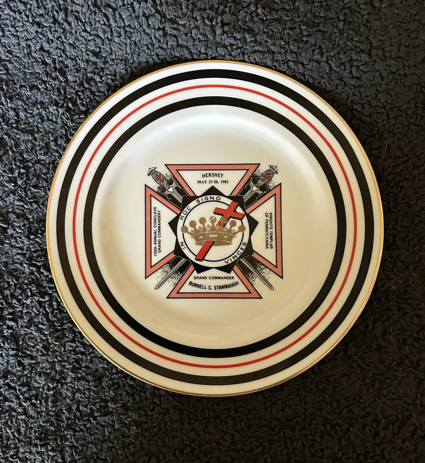 Knights Templar Commemorative Plate-Hershey, Pennsylvania-1982