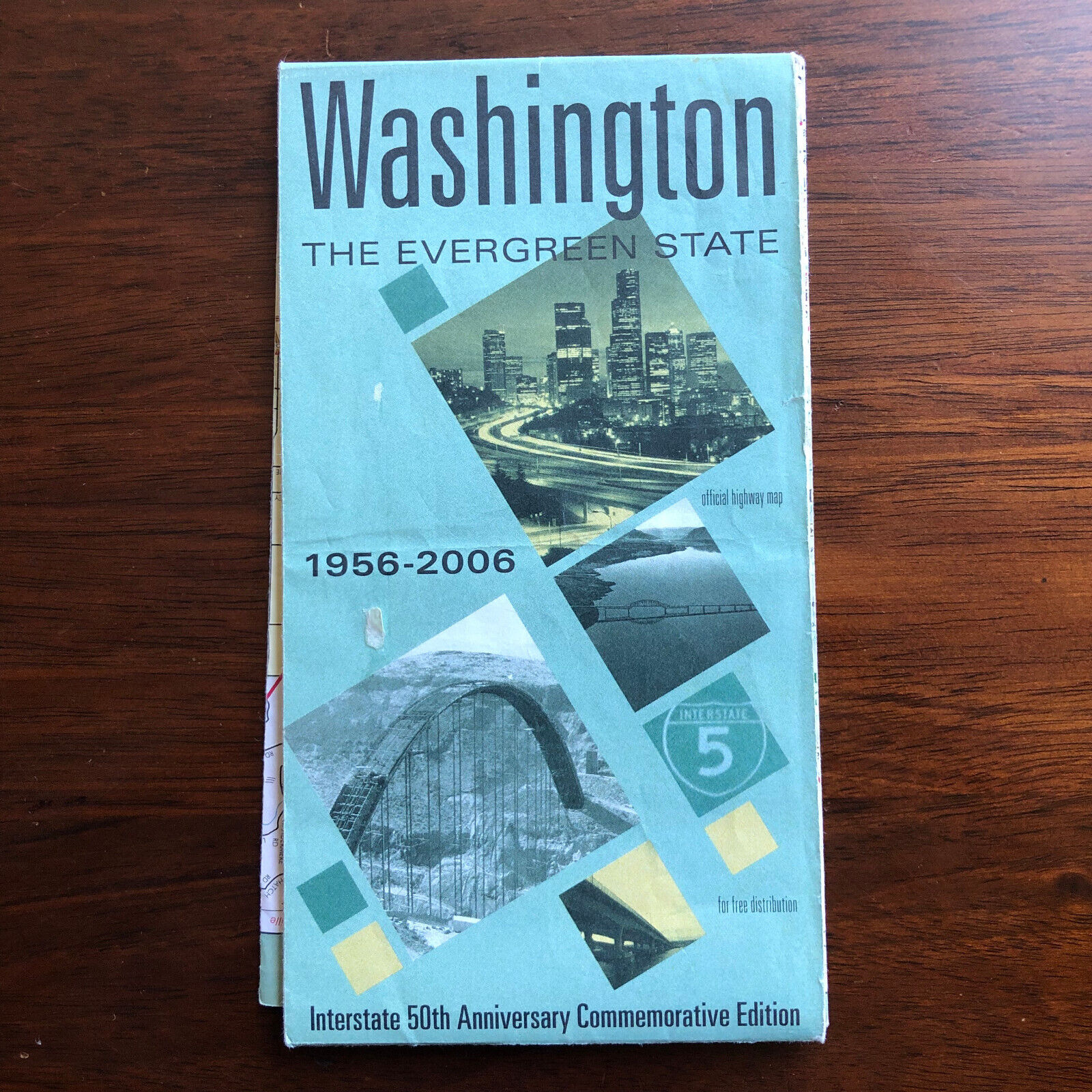MAP 1956-2006 Washington Interstate highway roads 50th Anniversary Commemorative