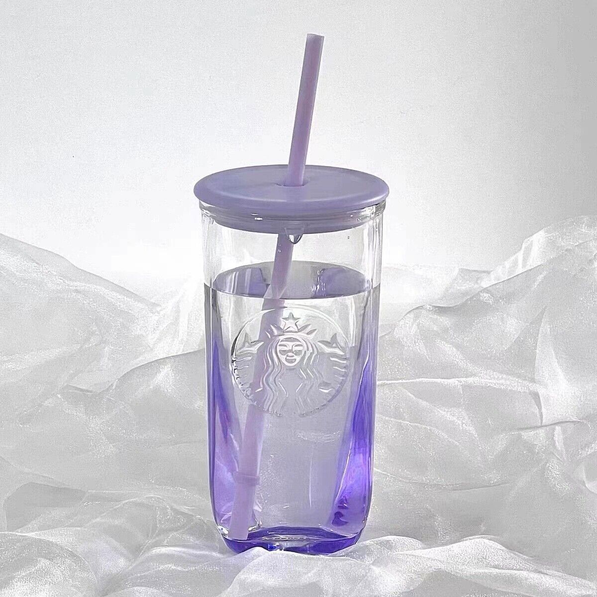 2024 NEW Starbucks China Purple 16oz Triangle Glass Cup Tumbler Coffee Cup Gifts