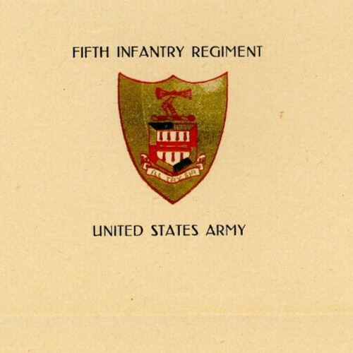 Vintage Fifth Infantry Regiment Letterhead US Army 
