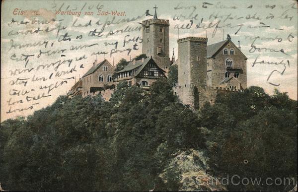 Germany Eisenach Wartburg Castle Lota Chrom Postcard Vintage Post Card