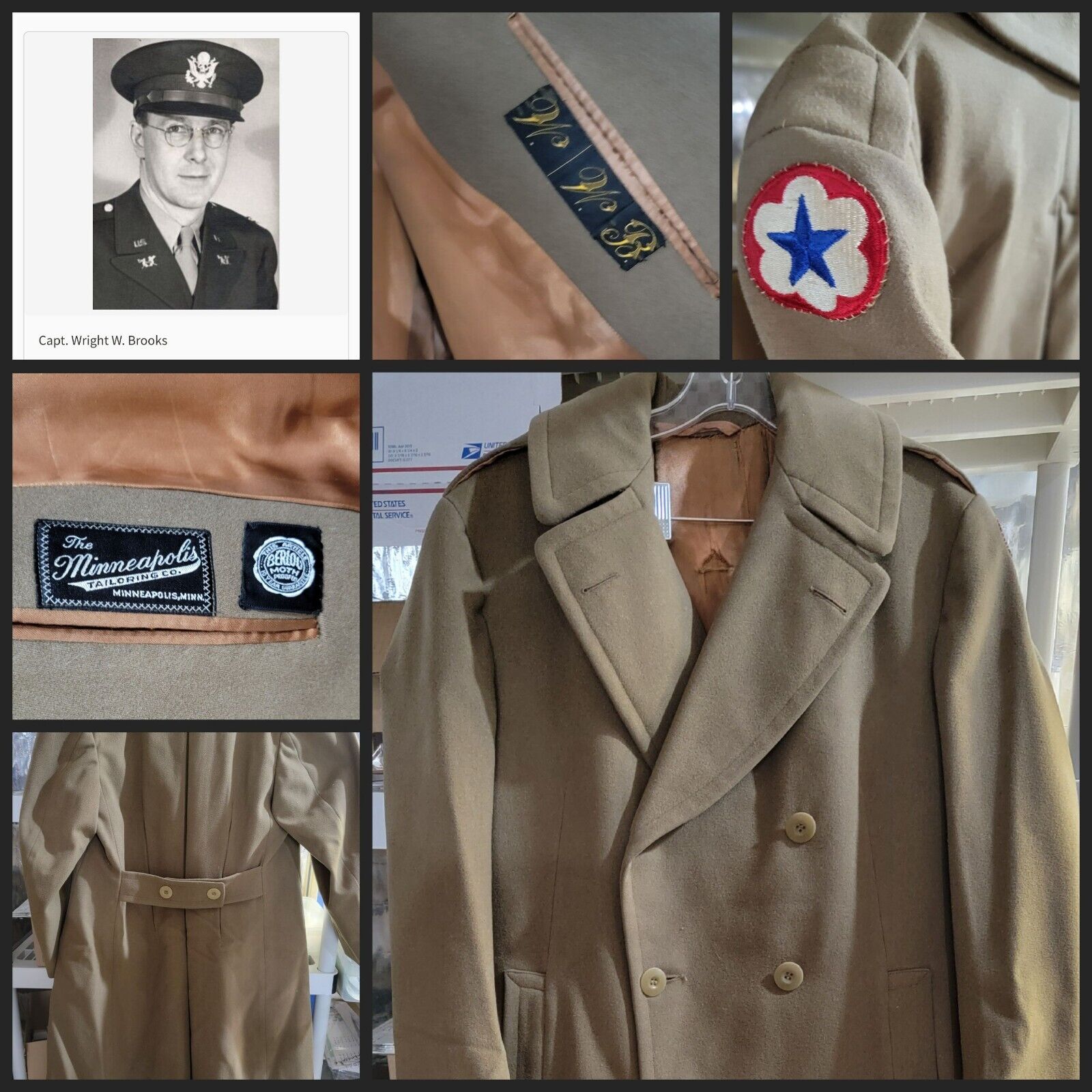 Vintage U.S. WWII WORLD WAR 2 Wool MILITARY Full Length UNIFORM COAT