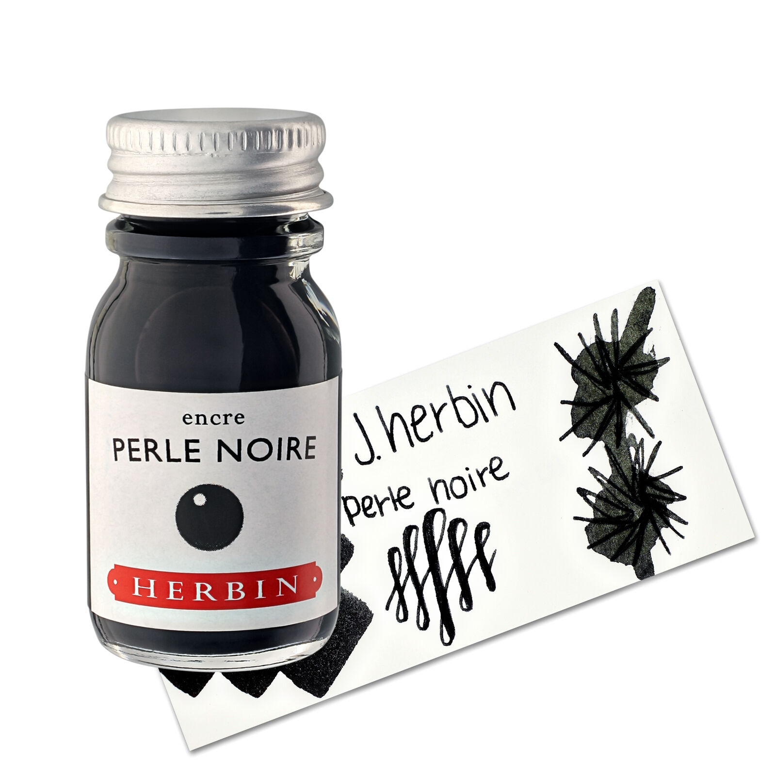 J. Herbin Bottled Fountain Pen Ink - Perle Noire (Black Pearl) - 10ml - H115-09