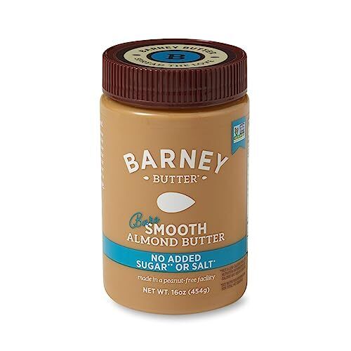 Barney Almond Butter Bare Smooth No Stir & Sugar No Salt Non-GMO 16 Ounce					