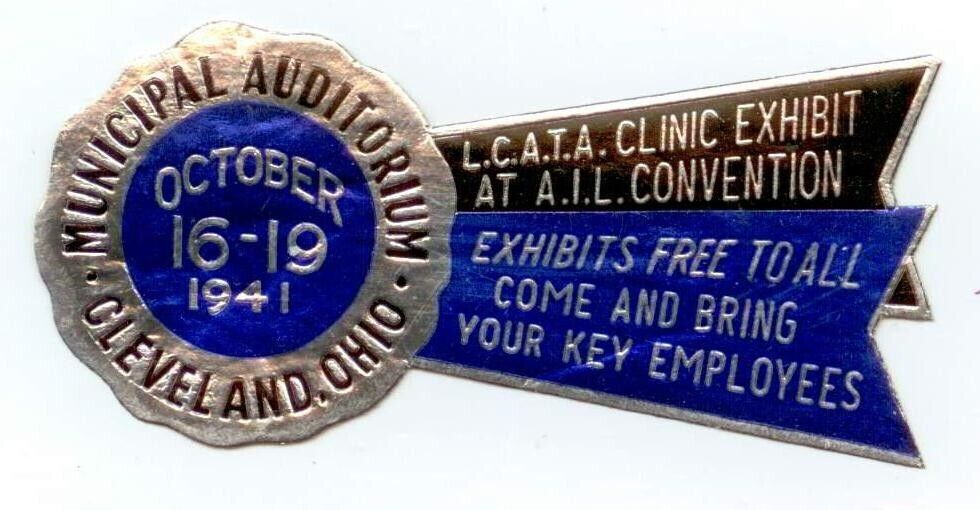 1941 Cleveland Ohio Municipal Auditorium Convention sticker LCATA Clinic A.I.L.