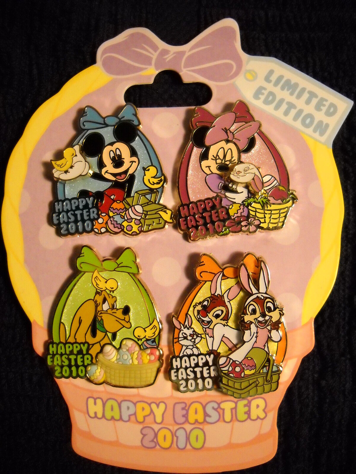 Easter 2010 Mini Pin Collection Mickey Minnie Pluto Chip Dale Disney  *