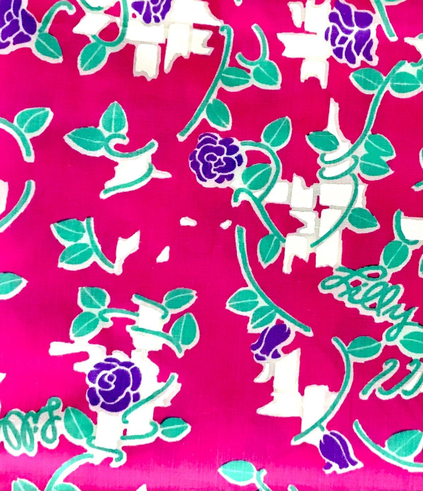 Vintage Key West Handprint Fabrics Lilly Pulitzer Bright Pink Gazebo 46