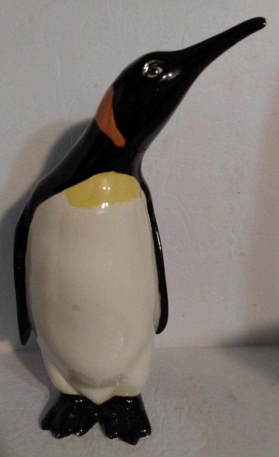 Vintage Ceramic Penguin Hobbyist Statue 13.5” Tall ADORABLE W Covered Fleabites 