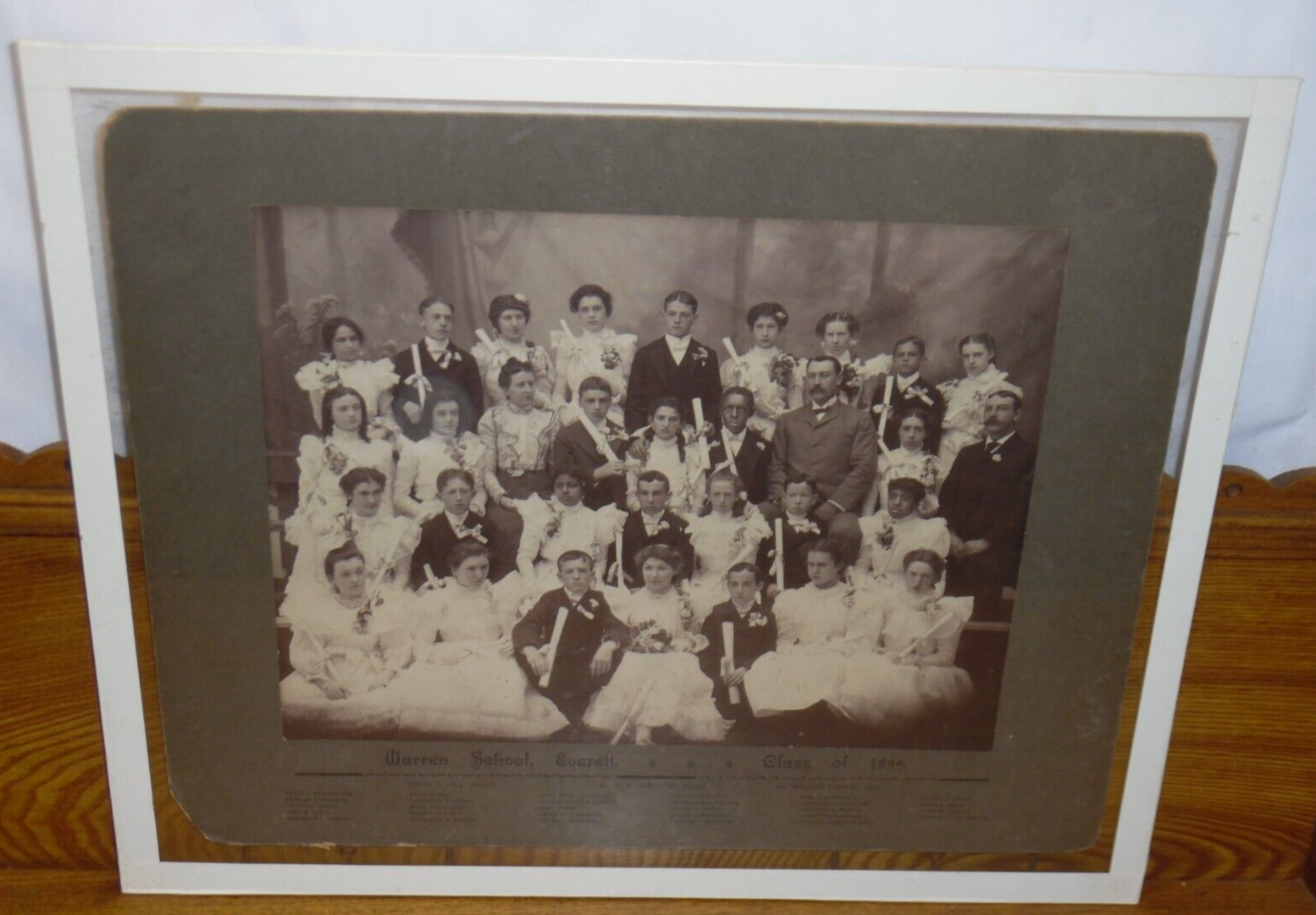 Antique 1899 Class Photograph Warren School Everett PA or MA