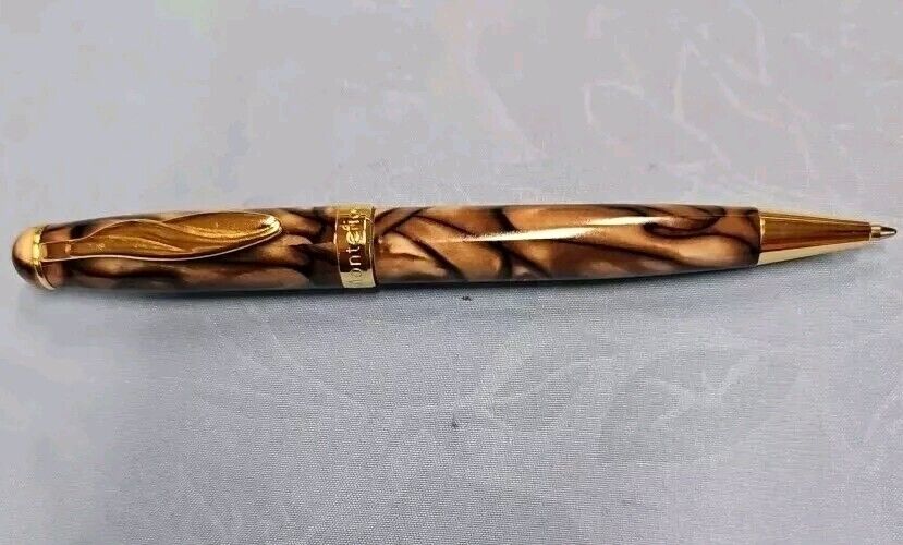 Montefiore Lacquered Brown Beige Swirl Ballpoint Pen