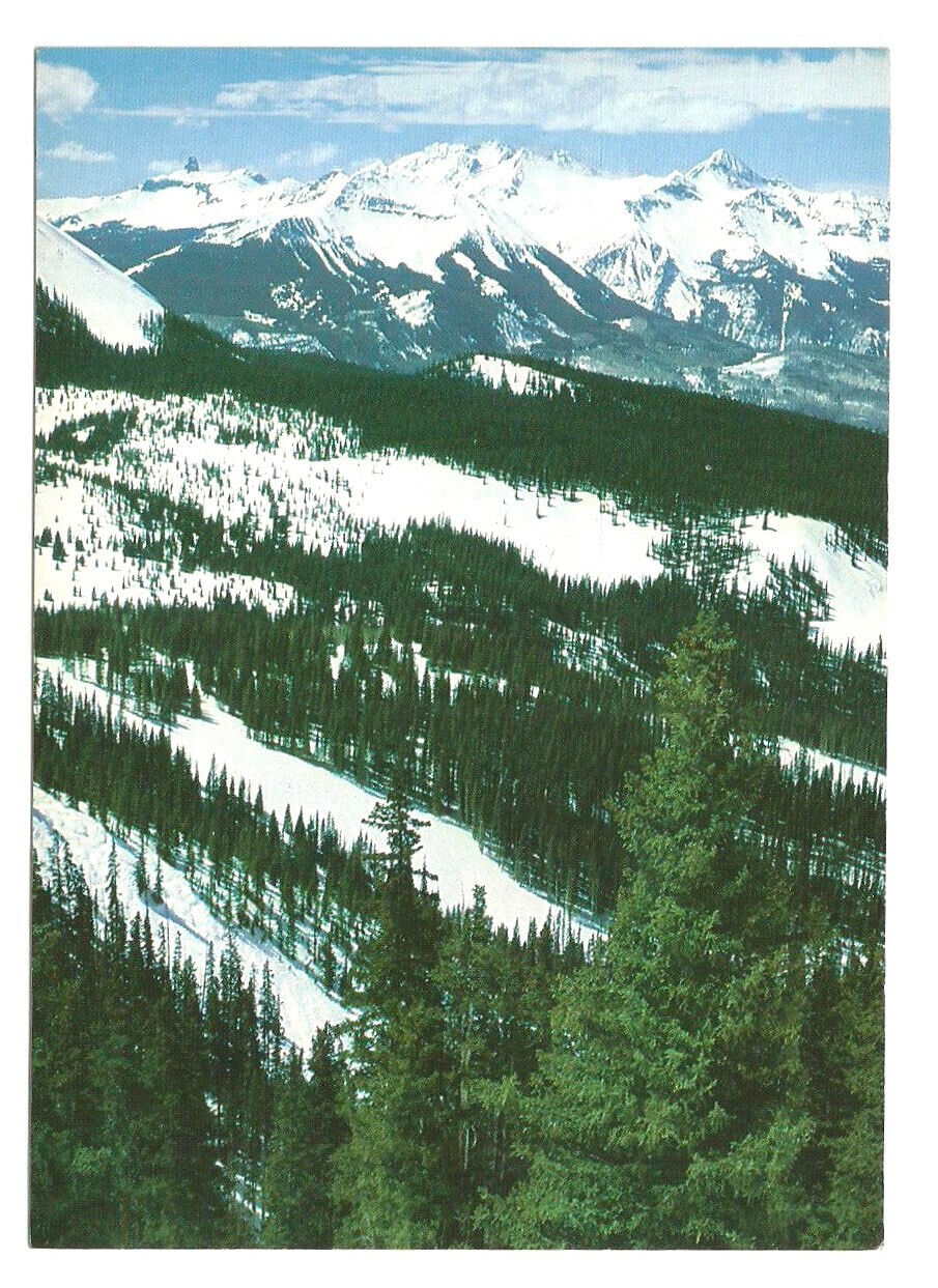 Telluride Colorado CO Postcard Snow Ski Runs Slopes