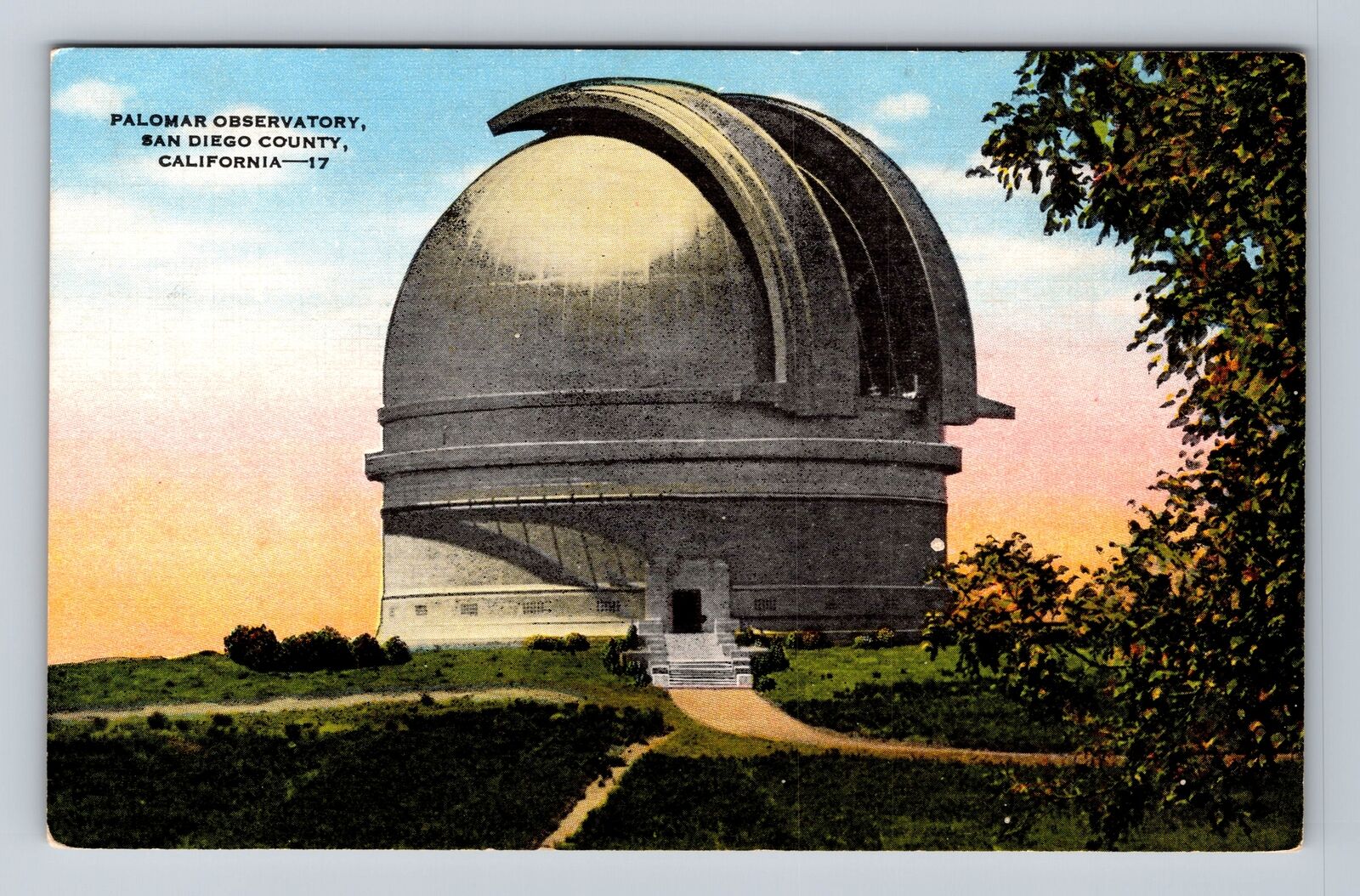 San Diego CA- California, Palomar Observatory, Antique, Vintage Postcard