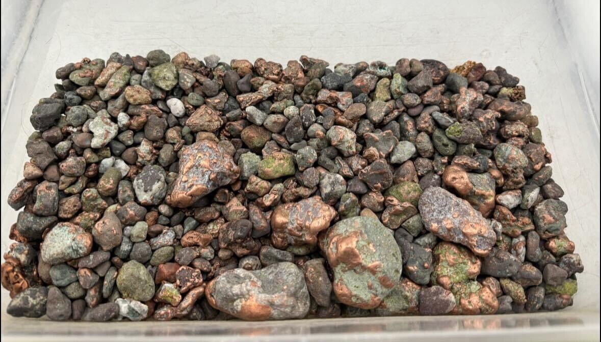 6 Full Pounds of Cool Rocky Copper Nuggets Michigan Copper. -ROCK DADDY-