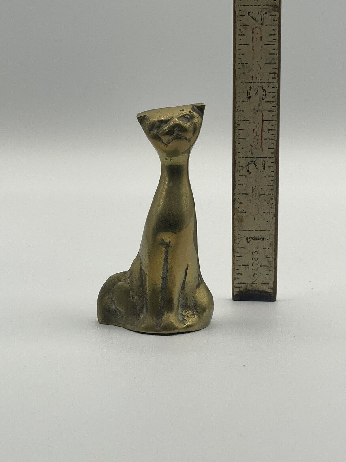 Solid Brass Siamese Cat Vintage Figure - Unique & Charming