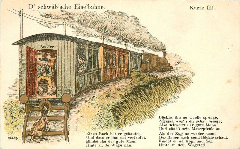 Artist C-1910 Germany Railroad Song Saying postcard 5235