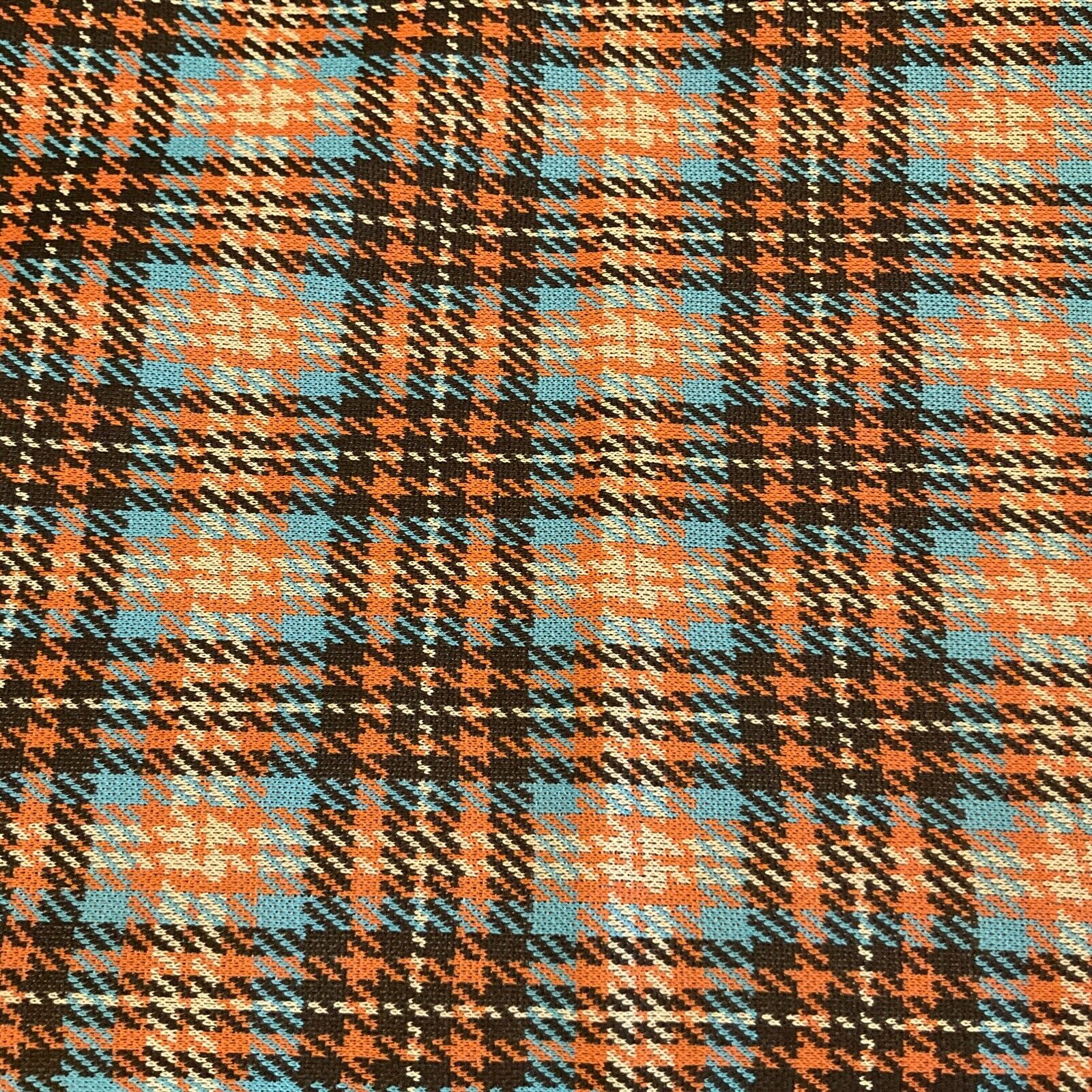 Vintage Polyester Double Knit Plaid Fabric 1 Yard x 60\
