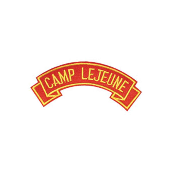 MARINE CORPS CAMP LEJEUNE   MILITARY EMBROIDERED USMC RED SHOULDER ROCKER PATCH