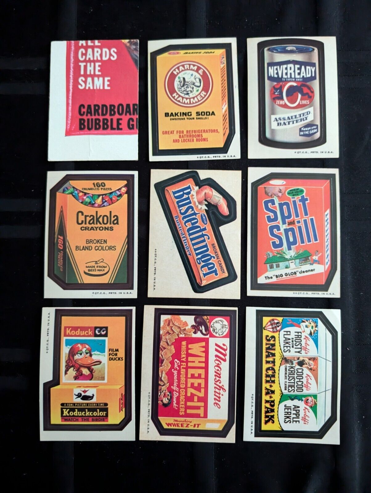 1973 Wacky Packages 3rd Series Complete Set Of Tan Back Stickers 
