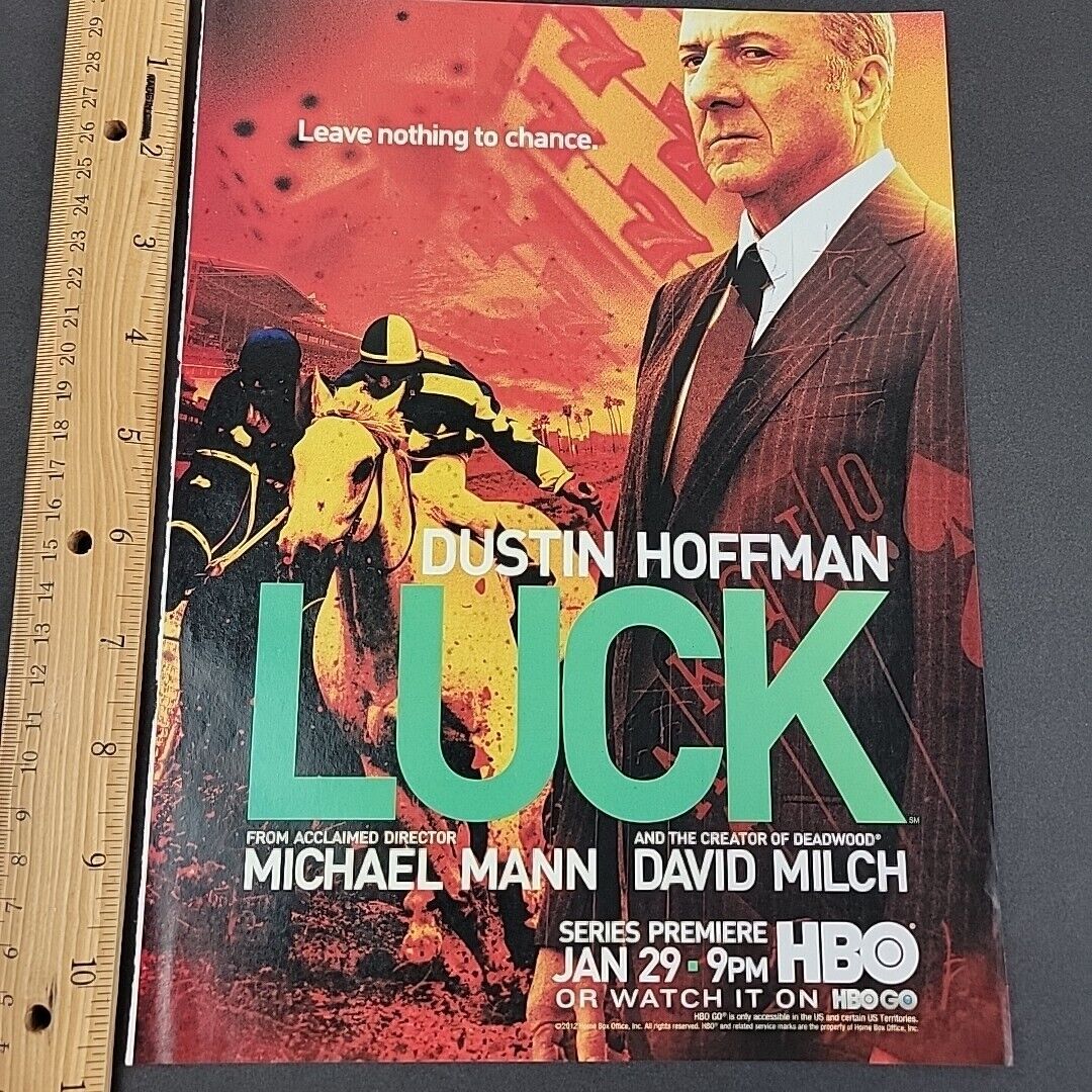 2012 Print Ad LUCK Dustin Hoffman HBO Series Premiere Promo Page