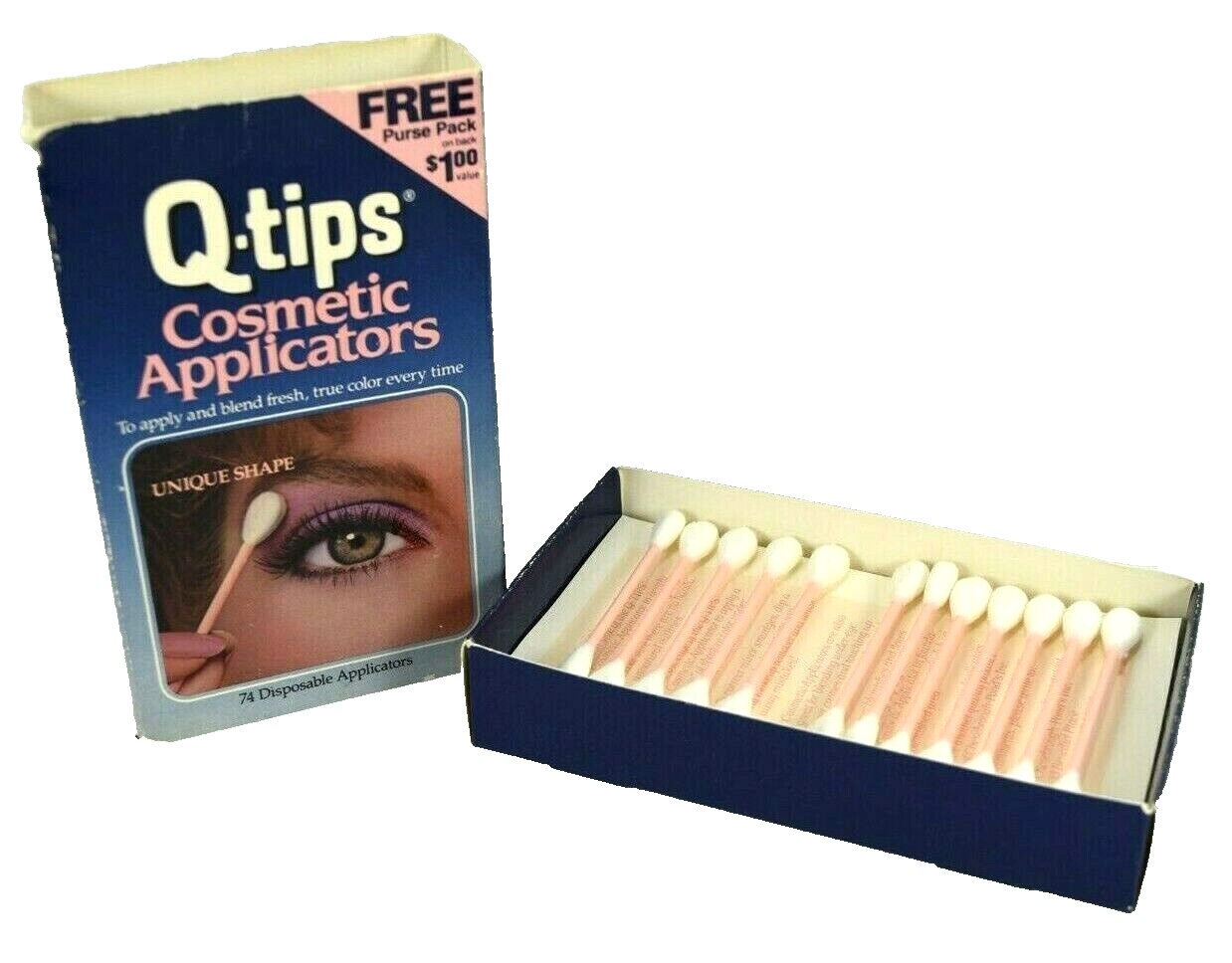 Retro Discontinued 1980s QTIP Q-Tips Cotton Makeup Cosmetic Applicators 40 Prop