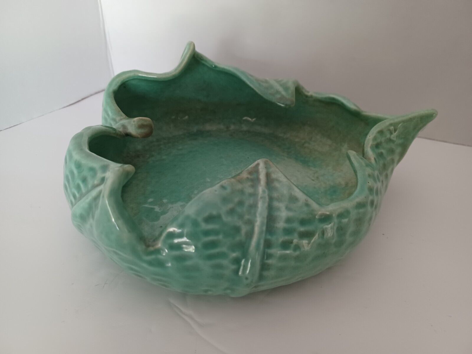 Vintage MCM Artistic Potteries Co Los Angeles CA Free Form Planter or Bowl Green