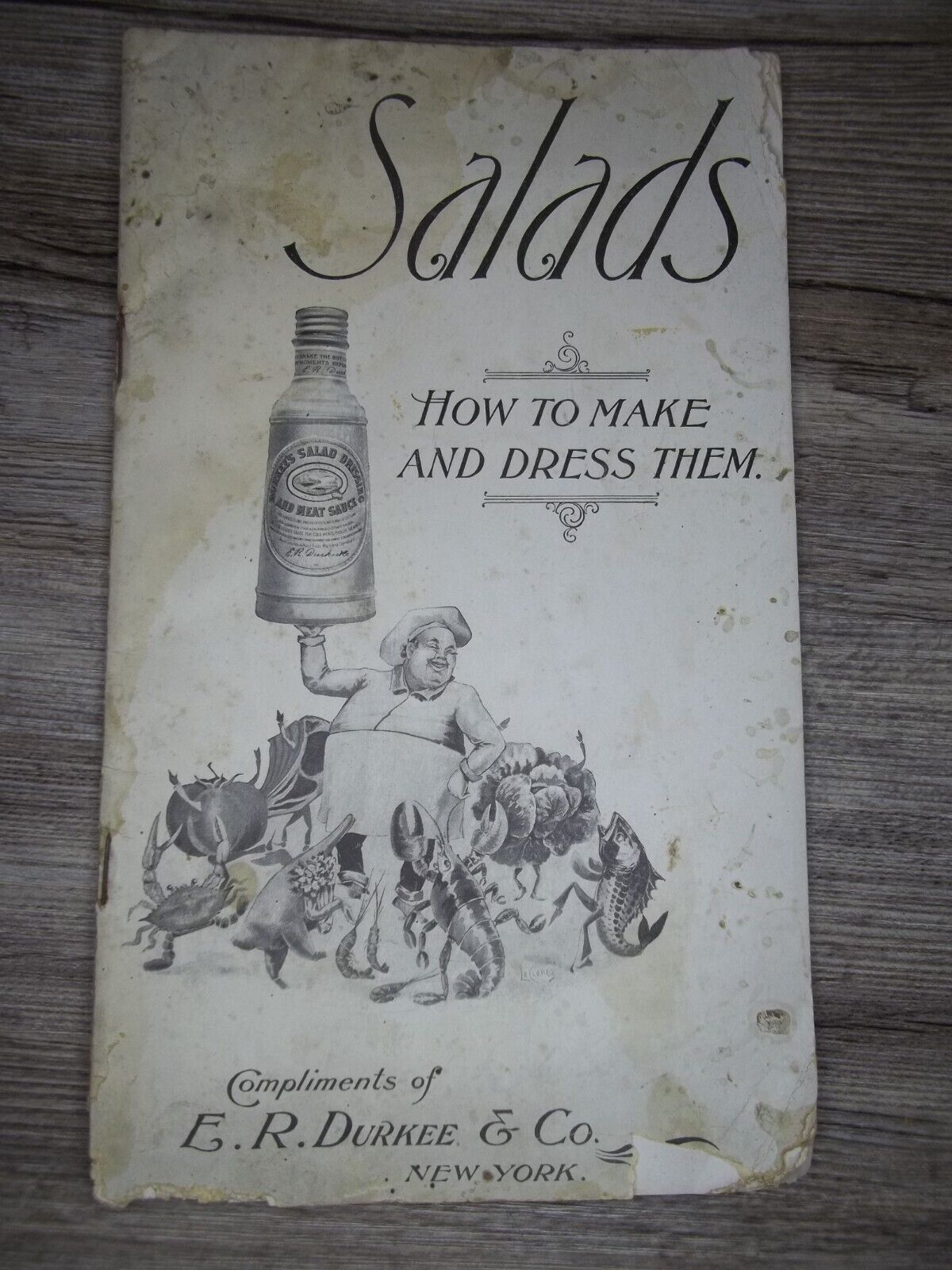 Antique E.R. Durkee Co. advertising cookbook how to dress salads 1907        Z55