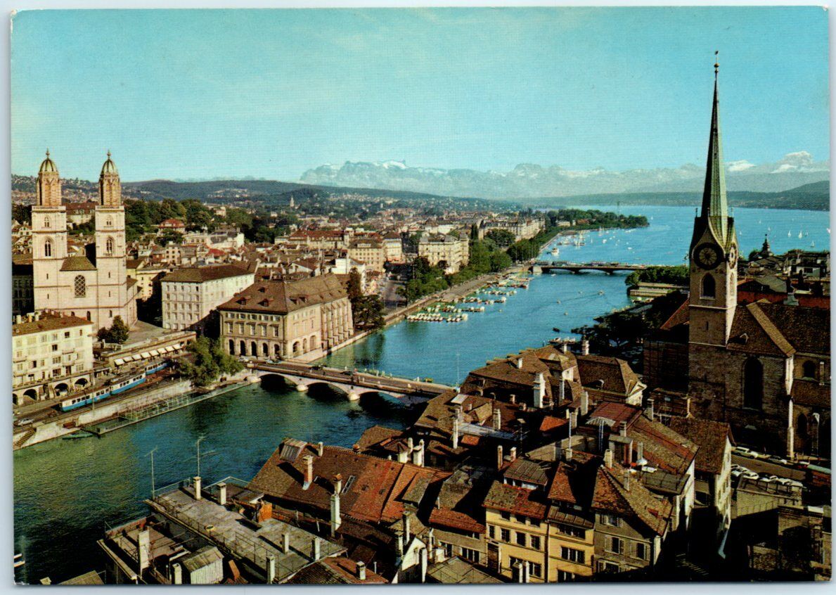 Postcard - Limmat See und Bergen, Zürich, Switzerland