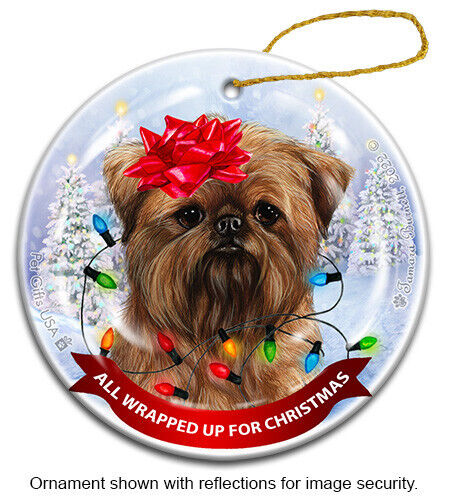 All Wrapped Up Ornament - Brussels Griffon