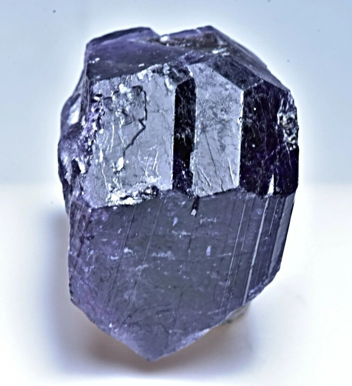 143 Carat Unique Terminated Fluorescent Purple Double Scapolite Crystal