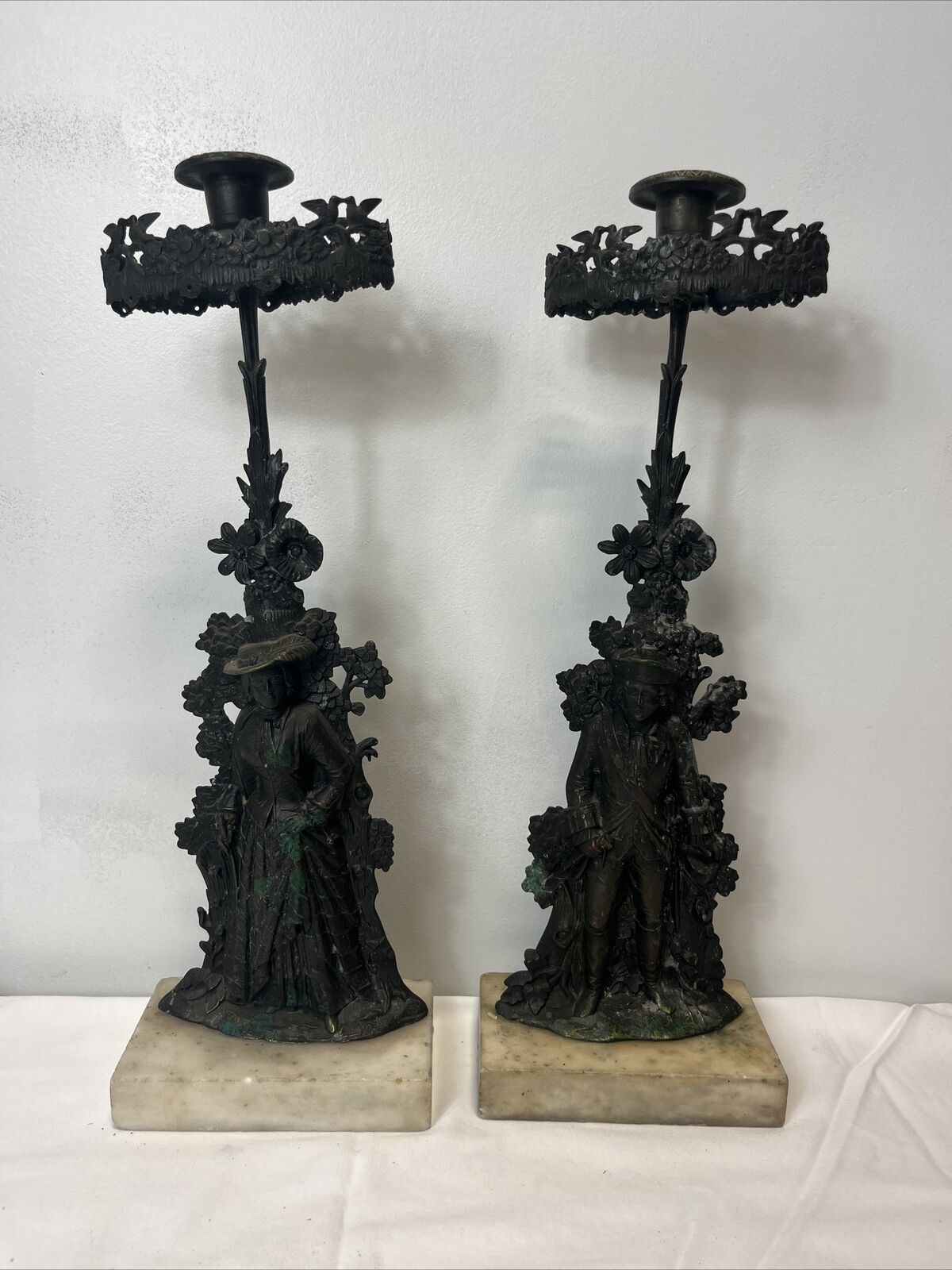 Antique Pair of Victorian Candle Holders Cornelius & Co 1848 Colonial Indian
