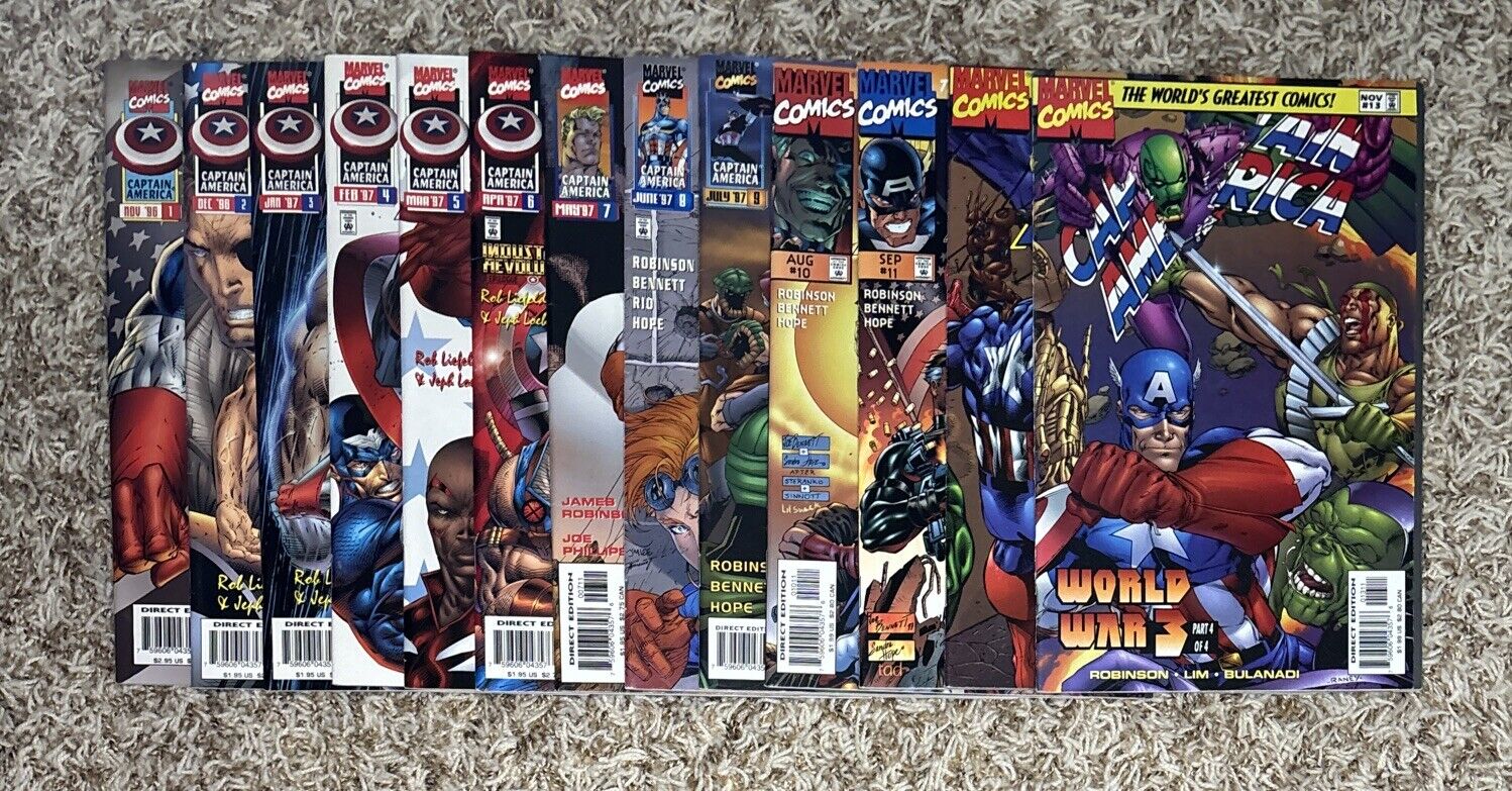 Captain America #1-13 * full 2nd series set Heroes Reborn * 1 13 1996 1997 lot