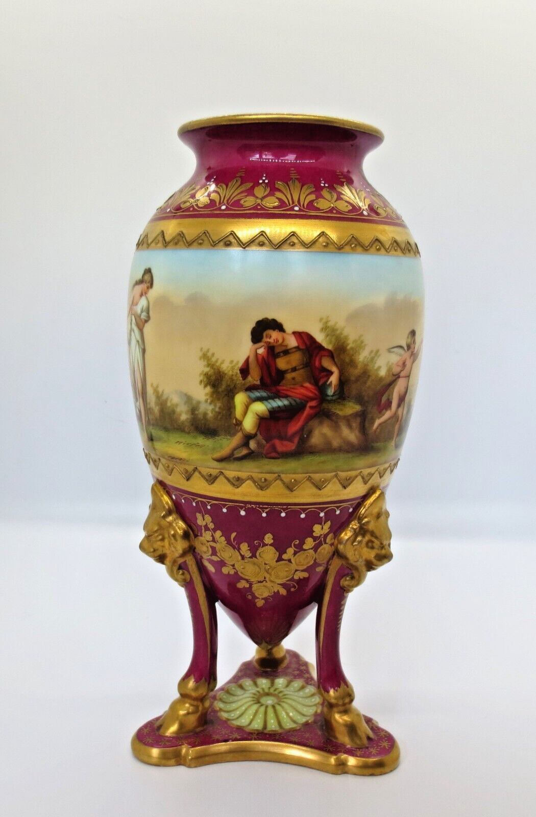 Royal Vienna Vase, Hand Painted Artist Signed “Riemer” C. 1820s