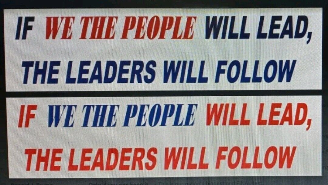 IF WE THE PEOPLE WILL LEAD, THE LEADERS WILL FOLLOW Vinyl Political...