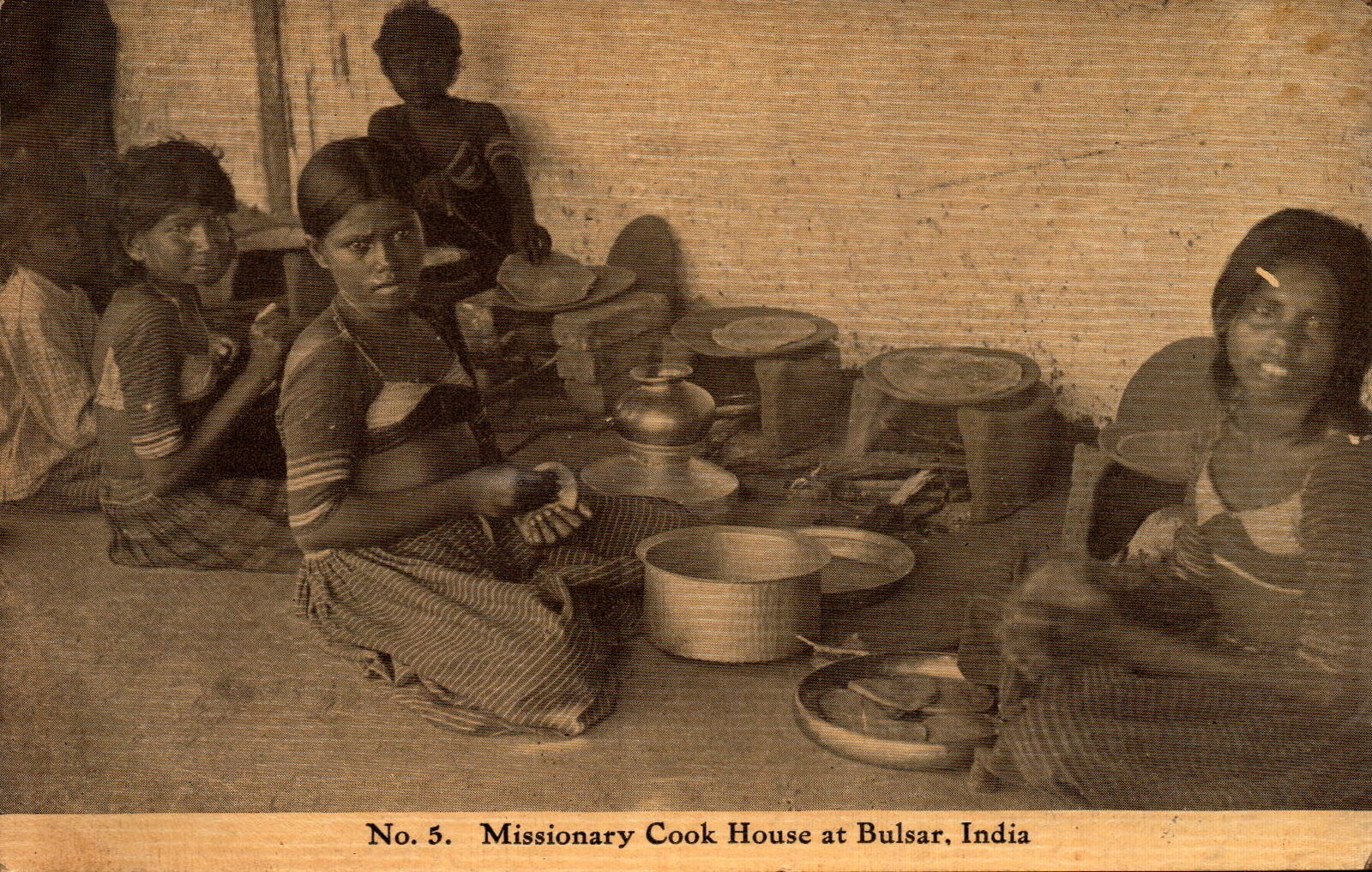 Vintage Postcard Missionary Cook House at Bulsar India unused 